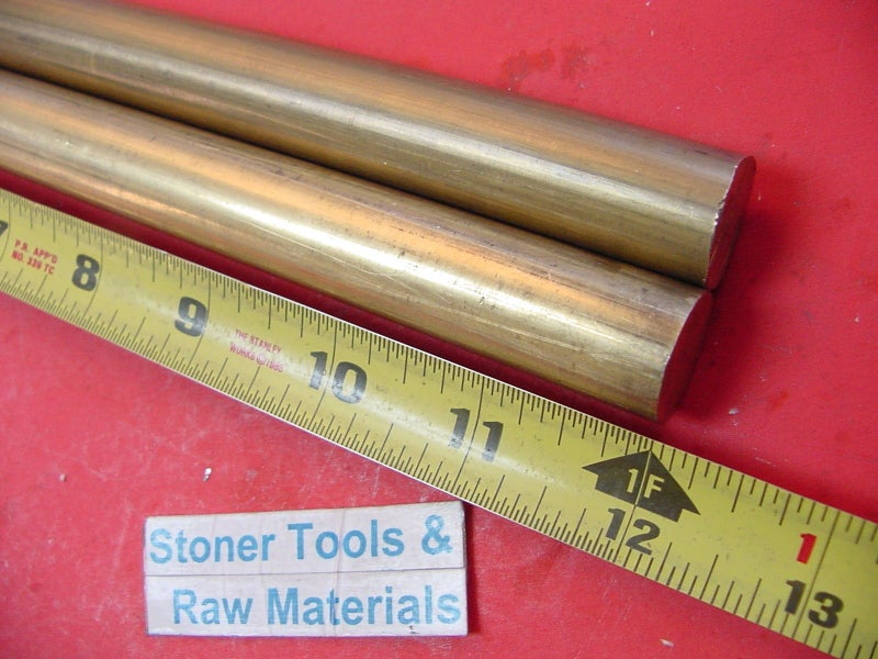 2 Pieces 3/4" C360 BRASS SOLID ROUND ROD 12" long Lathe Bar Stock .750" OD H02
